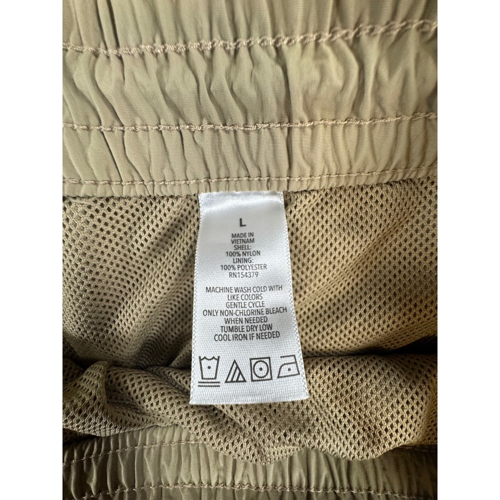 Aeropostale Men Tan Nylon Cargo Shorts Elastic Waist Drawstring Mesh Lined L - Picture 3 of 5